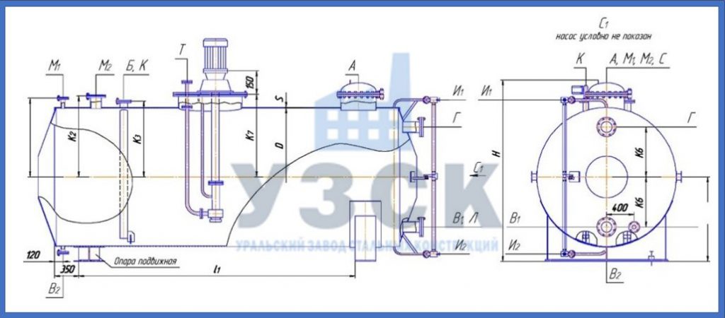 Чертеж емкости ГКК в Дзержинске